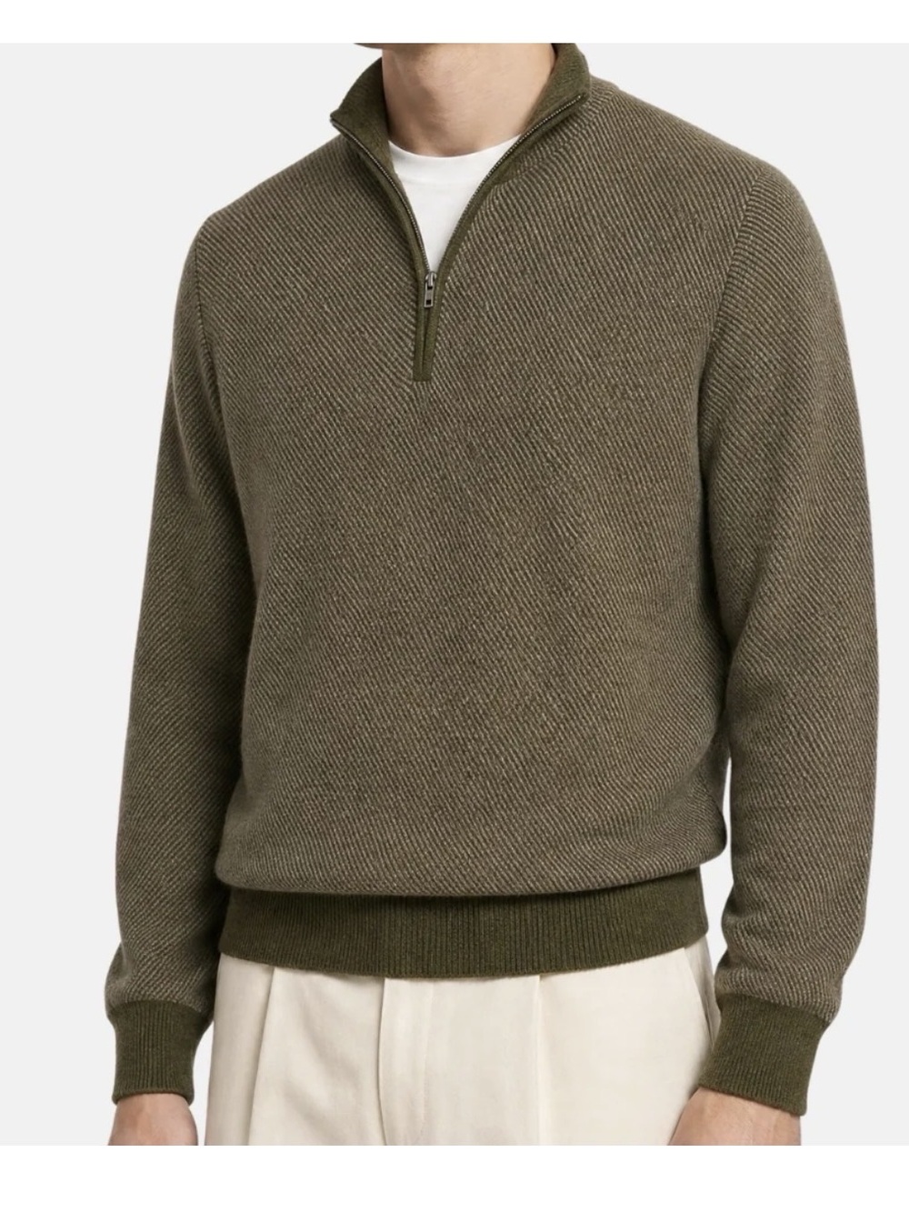 Loro Piana Khaki Striped Sweater "Roadster
Pull"